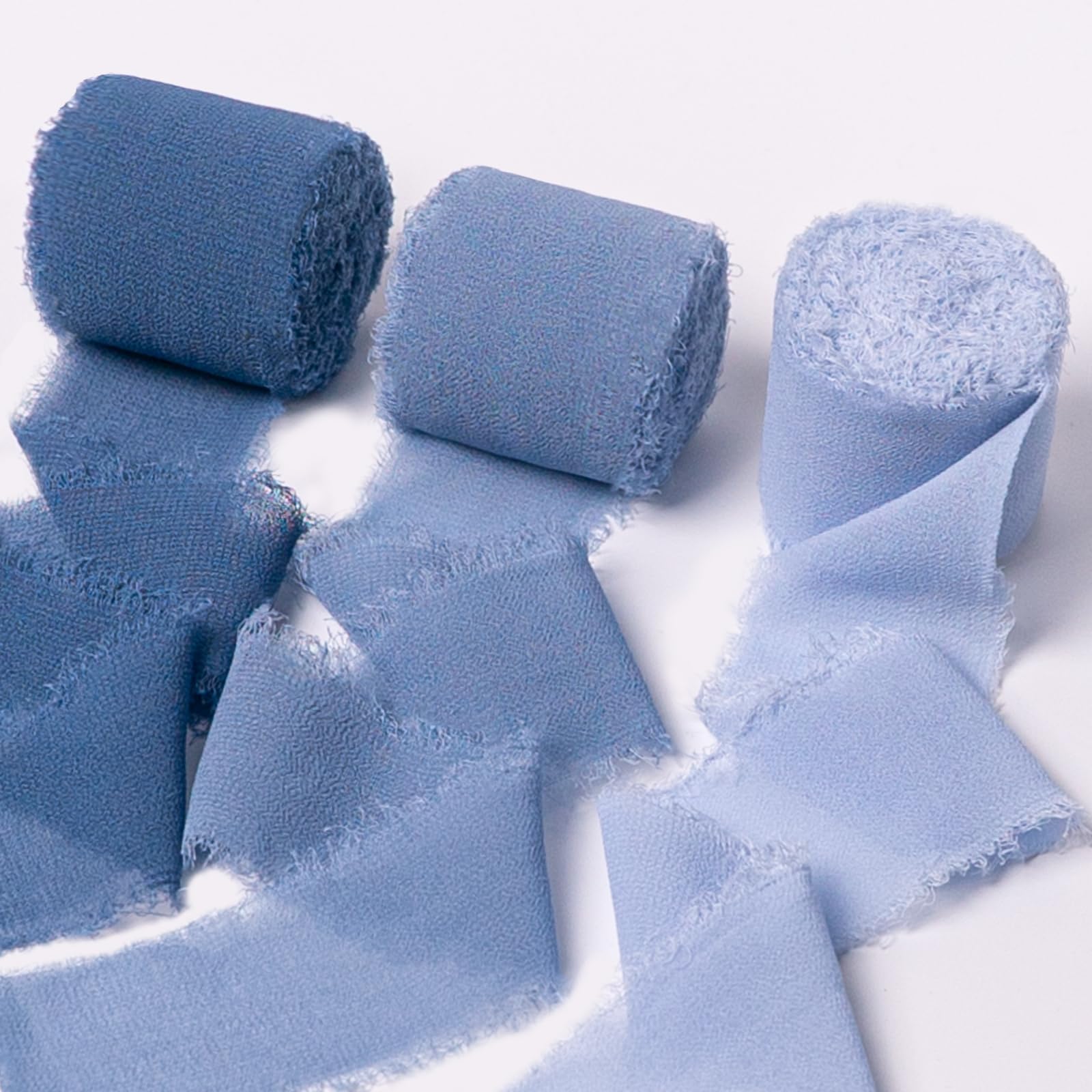 Sifleur Chiffon Ribbon, Dusty Haze Blue 1.5''x21Yd