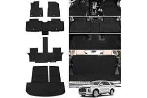 Rilsen Fit Hyundai Palisade 2020 2021 2022 2023 2024 2025 Floor Mats Trunk Mat Cargo Liner All Weather Back Seat Protector Hyundai Palisade 7&8 Seats Accessories (Floor Mats+Cargo Liner+Backrest Mat)