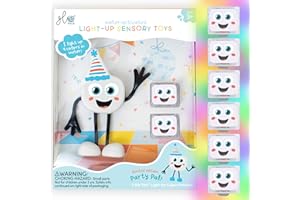 New Glo Pals Water-Activated Bath Toy with 6 Reusable Light-Up Cubes for Sensory Play (Party Pal)