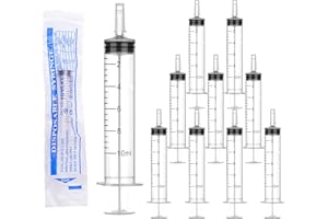 10 Pack 10ml/cc Pipette Syringe with Cap for Liquid Measurement Tools Individually Sealed Package for Scientific Labs, Wateri