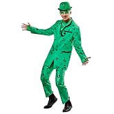 Rubies Men's DC Comics Batman Forever Deluxe Riddler Costume Jumpsuit, Jacket, Hat, and Eye Mask