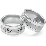 The Collegiate Standard Sigma Chi Fraternity Black Tungsten Ring With Crest And Greek Letters Amazon Com
