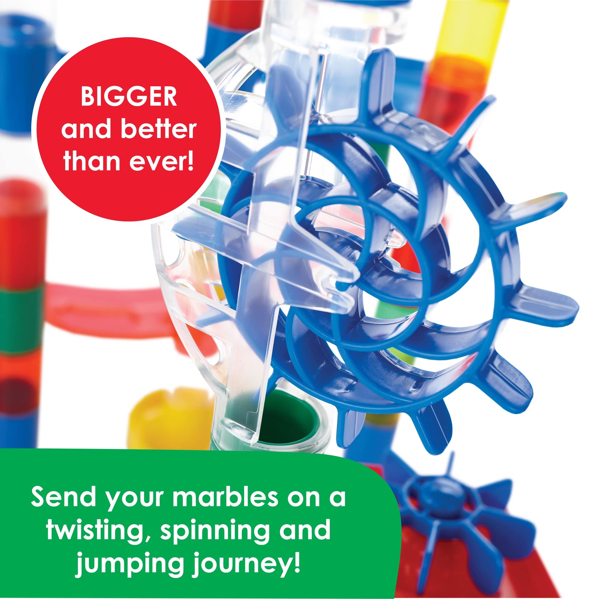 MindWare Mega Marble Run Building Set - 215 Durable Pieces and 40 Marbles - Build, Engineernig and Sceince Toy - Ages 4 and Up