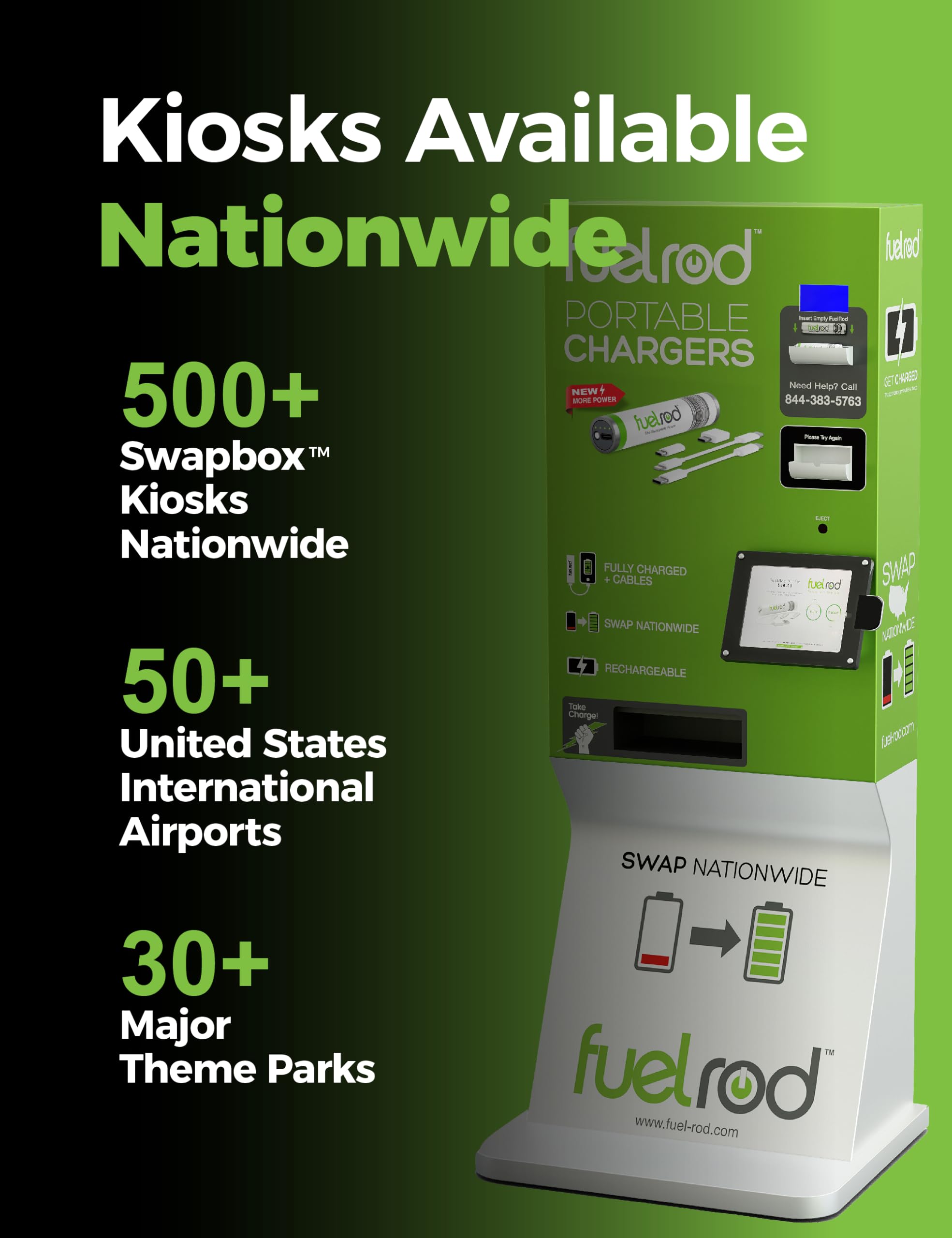 One USB-C Portable Charger Kit, with an Extra Set of Cables & Adaptors, Compatible with All Tablets, Smart Phones, Rechargeable Backup Power Bank, SWAP for Charged Rod at Kiosk