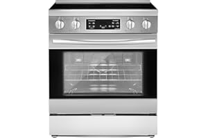 VEVOR 30in Electric Range Oven, 4.8Cu. Ft. Capacity Compact Freestanding Oven, Stainless Steel Kitchen Stove, with 4 Cooktop Burners, Easy Reach Racks, Storage Drawer, Indicator Light(No Power Cord)