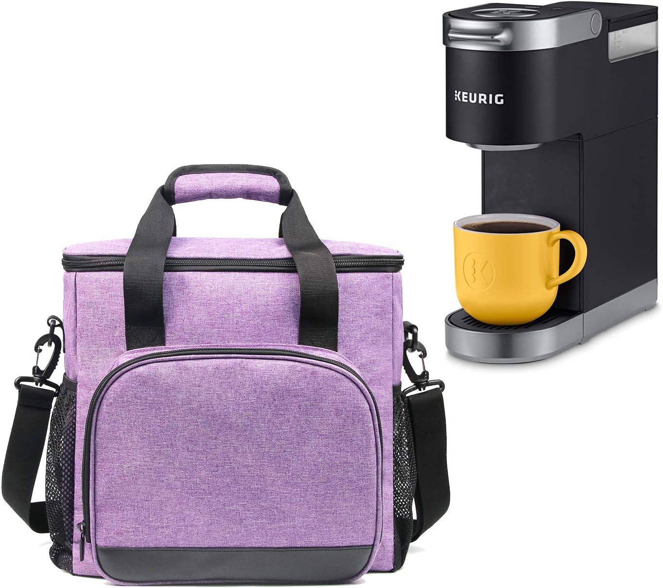 Amazon Com Vosdans Travel Coffee Maker Carrying Bag Tote Bag For Keurig K Mini Plus Coffee Maker Or Keurig K Mini Coffee Maker Or Pod Or Keurig Travel Mug Water Resistant Dark Purple Bag Only Patent Design