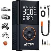 AstroAI L7 Tire Inflator Portable Air Compressor,150 PSI Cordless Bike Pump | For Car Tires, Bikes, Motorcycles and Balls; Auto Shut-off, Digital Display Pressure Gauge, Fast Inflation, LED Light