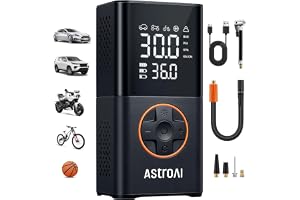 AstroAI L7 Tire Inflator Portable Air Compressor,150 PSI Cordless Bike Pump | For Car Tires, Bikes, Motorcycles and Balls; Auto Shut-off, Digital Display Pressure Gauge, Fast Inflation, LED Light