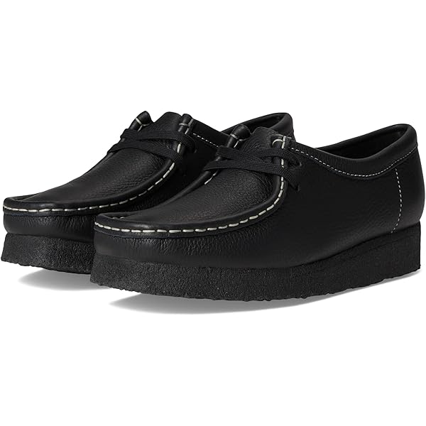 Amazon.com: Clarks Womens Wallabee Black Tumbled Leather 5.5
