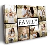 PBXBJY Collage Canvas Prints with Your Photos Personalized Collage Canvas Pictures Custom Canvas Wall Art Customized Multi Photo Home Decor Frame (8.00