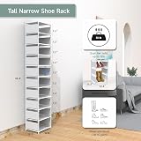 isightguard Narrow Shoe Rack 10 Tier Vertical Slim Organizer 66.4in Tall view 4