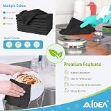 AIDEA Microfibre Cleaning Cloths Pack 24 30 x 30 cm Black view 2