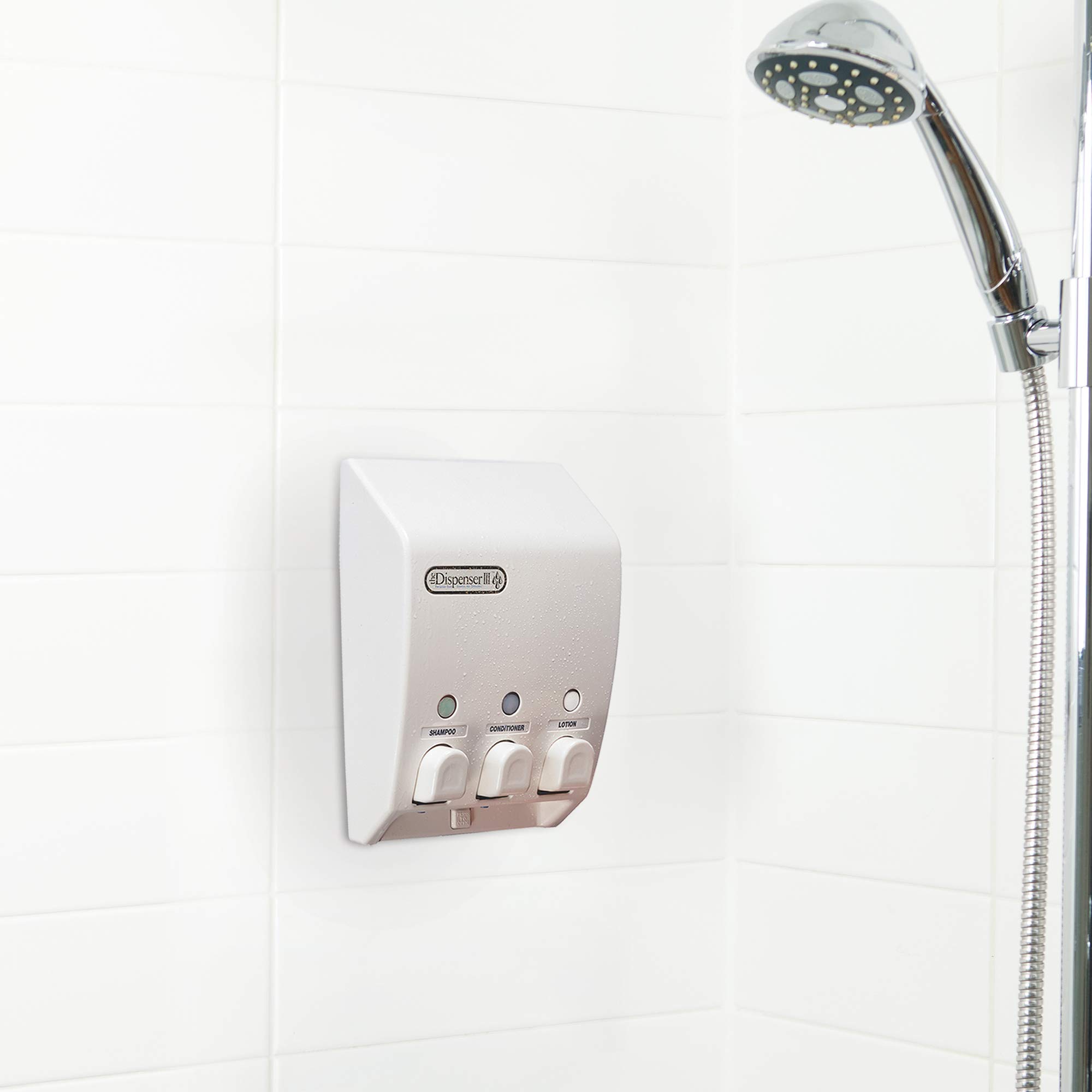 Better Living Products 71355 Classic 3Chamber Shower Dispenser, White