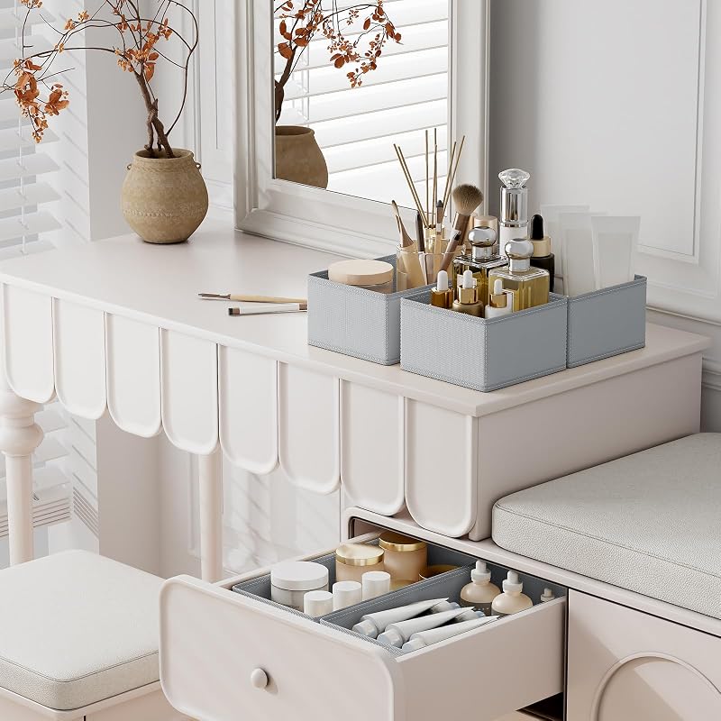 12er Schubladen Ordnungssystem Schubladen Organizer, Faltbare Aufbewahrungsbox Stoff, Unterwäsche Organizer, Organizer Kleiderschrank für Kleidung, BHS, Socken, Krawatten — Foto 6 von 7