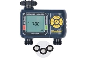 Melnor 65035-AMZ AquaTimer 2-Zone Digital Water Timer with 3 Stainless Steel Filter Washers Set, �鶹�� Bundle