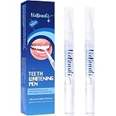 VieBeauti Teeth Whitening Pen, 2 Pens, Carbamide Peroxide Gel for Adults | Removes coffee, tea, wine and soda stains, natural mint flavor, twist brush tip, 20 uses per pack, 10 per pen