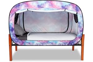 ANC POP Bed Tent Twin Bed Canopy Portable Dream Tent for Adult Indoor Sleeping Tents with 2 Doors Breathable Private Space Tents, Unicorn