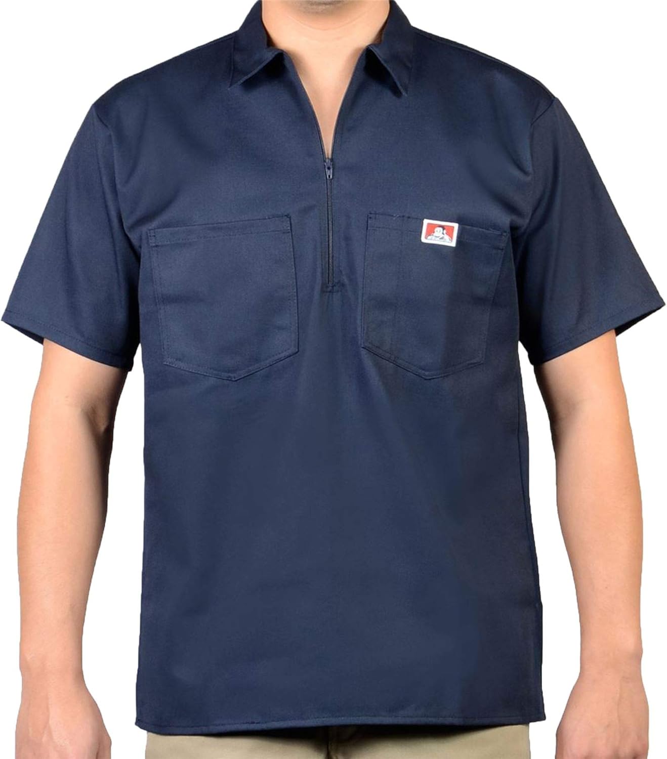 Ben Davis Short Sleeve 1/2 Zip Shirt: Clothing