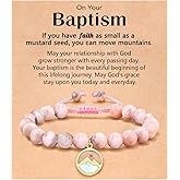 Eryuor Silver/Gold Move Mountains-Mustard Seed Baptism Bracelet Catholic Christian Confirmation Easter Christmas Gifts