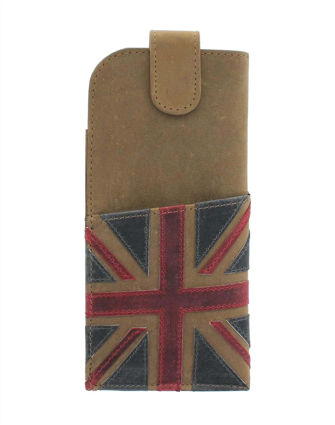 Mala Leather Union Jack Collection Leather Glasses Case 5141_29 Brown