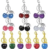 ANDGING Cherry Bag Charm Set 12 pcs Cute Cherry Keychain Cherries Purse Charms for Women Gold Red Black Key Chain Accessories