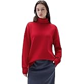 SUUKSESS Women Cashmere Blend Oversized Turtleneck Pullover Sweater Long Sleeve Knit Jumper Tops
