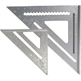 Aluminum Rafter Square Set &ndash; 7 Inch &amp; 12 Inch Precision Carpenter Square with Double-Sided -Engraved Scales, Multi-Function Woodworking Tool for Roofing, Framing, Angle Marking &amp; Layout