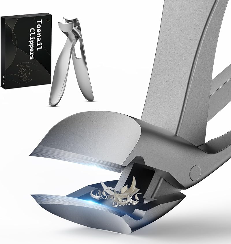 FERYES Angled Head Toenail Clipper Large Wide Jaw Thick Nails Ergonomic