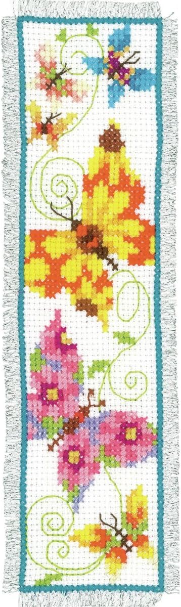 Vervaco Bookmark Butterflies II Counted Cross Stitch Kit, Multi-Colour