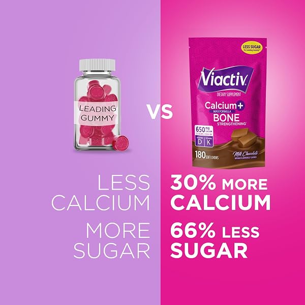 VIACTIV CALCIUM PLUS VITAMIN D SUPPLEMENT SOFT CHEWS, BROWN, MILK CHOCOLATE, 180 COUNT