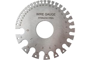 JENSWILL Round Dual Sided Metal Wire Guage Thickness Gauge, Stainless Steel Standard Wire Gauge Measurement Tool