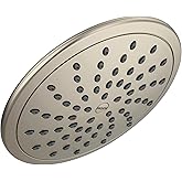 Moen Brushed Nickel 8-Inch Fixed Single Function Round Wide Rainshower Showerhead, 2.5 GPM, 6345BN