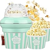 Popcorn Machine,Hot Air Popcorn Maker No Oil, High Popping Rate, 5.3 Quart Quarts 1100w 2 Min Fast Popping Air Popper with Bu