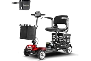 Scootngo Mobility Scooter for Seniors & Adults|Portable Electric Scooter|with Dual Detachable Baskets|4-Wheel Folding Mobilit
