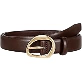 JASGOOD Leather Belts for Women Cute Casual Waist Belt with Gold Buckle Ladies for Jeans Pants Dresses