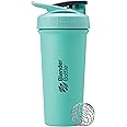 BlenderBottle Strada Sleek Insulated Stainless Steel Water Bottle with Wire Whisk, 25-Ounce, Seafoam (Pack of 1)