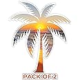 IMPERIAL VIBES – Palm Tree Beach Sticker - Vinyl Decal for Car Bumper – Waterproof Sticker for Truck – Indoor Outdoor Use for Laptop - Decal for Car, SUV, Wall and Door - 5-inch appx 2 Pack -Imp 100