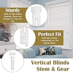 Tyqour 12 Pcs Vertical Blind Carrier Gear and