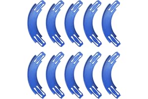 Lot de 10 connecteurs de circuit compatibles avec Hot Wheels - Tour à 90 degrés - Édition améliorée (bleu)