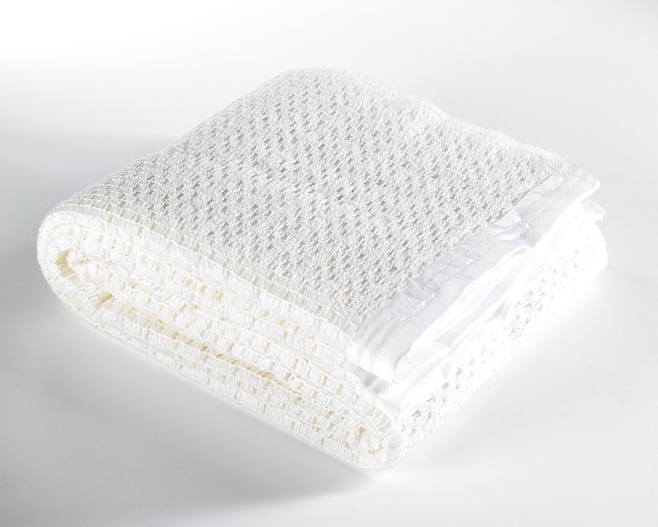 Diana Cowpe WHITE Kingsize Acrylic Cellular Bed Blanket Throw