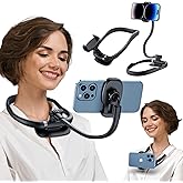 Neck Phone Holder Stand for Bed: Neckband Gooseneck Flexible Cellphone Mount for iPhone | Samsung & Other 4-7inch Smartphones