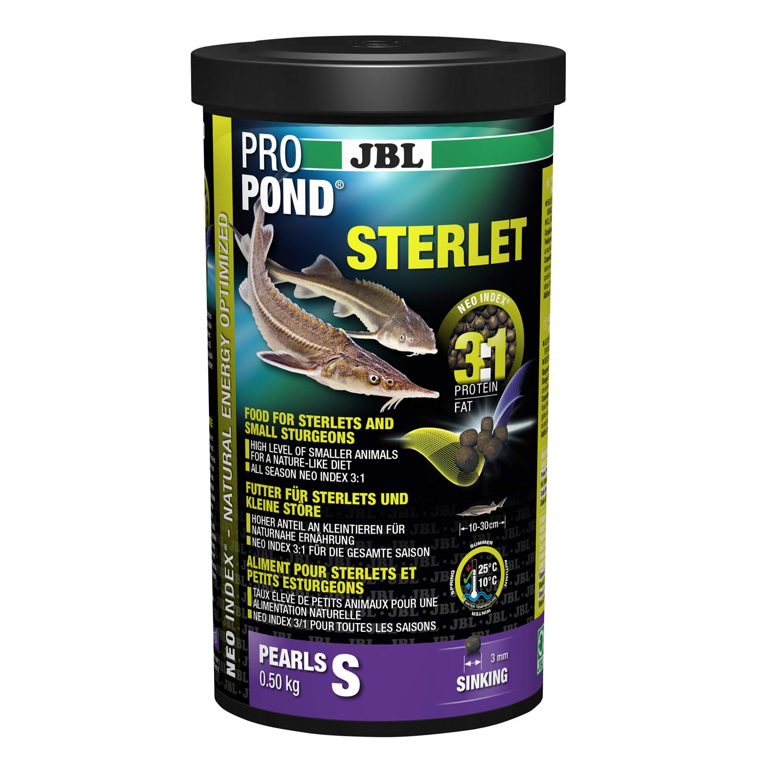 JBL Food for Sterlets and Small Sturgeons, Sinking Food Pearls, Special Food, ProPond Sterlet, Size S, 0.5 kg