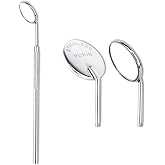 HOKIN Dental Mirror Number 5 Stainless Steel Professional Dentist Mirror with Two Removable Mirror Heads