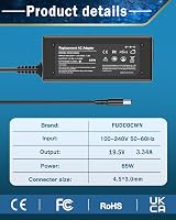 FUDCOCWN 65W Laptop Charger for Dell Inspiron 11 13 14 15 17 3000 5000 7000 view 3