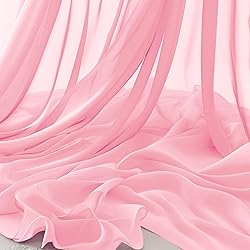 Horbaunal Light Pink Chiffon Fabric by The Yard, 1