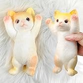 Hand Painted Cat Squishy Toys，Large Ultra Soft Kitty Squeeze Fidget Toys for Stress Relief ,Kawaii Squishies Sticky Animal Toys for Adults Kids,Decompression Sensory Balls Toys for Autism