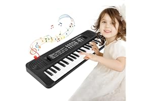 TWFRIC Toy Piano for Kids Piano Keyboard Toys for 3+ Year Old Boys Small Keyboard Piano for Kids Music Toys for 3 4 5 6 Year Old Boys Girls Gifts Ages 3-7 (Black)