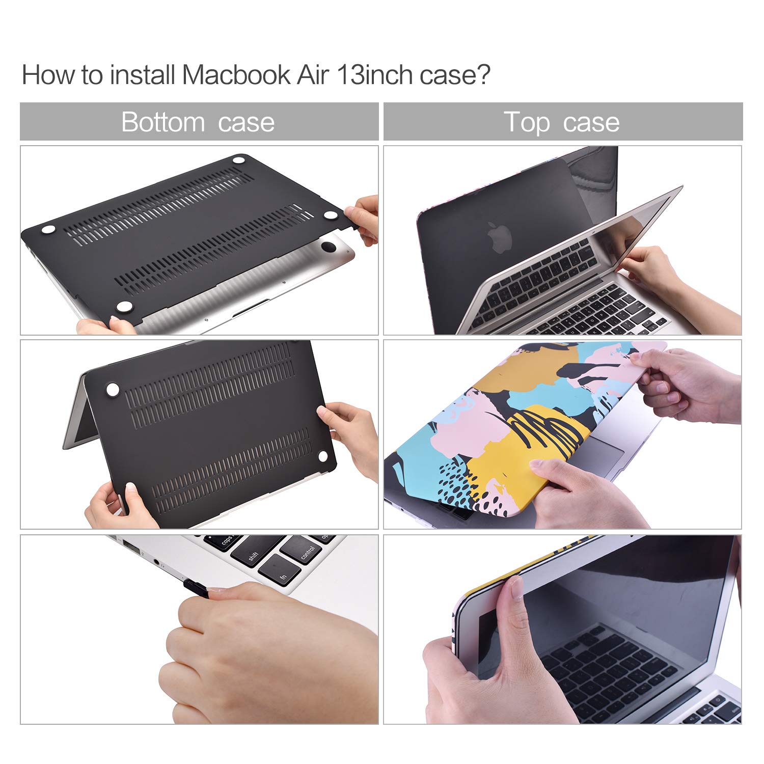 MacBook Air 13 Inch Case, TeenGrow Plastic Hard Protective Smooth MacBook Shell Case Keyboard Cover MacBook Air 13\