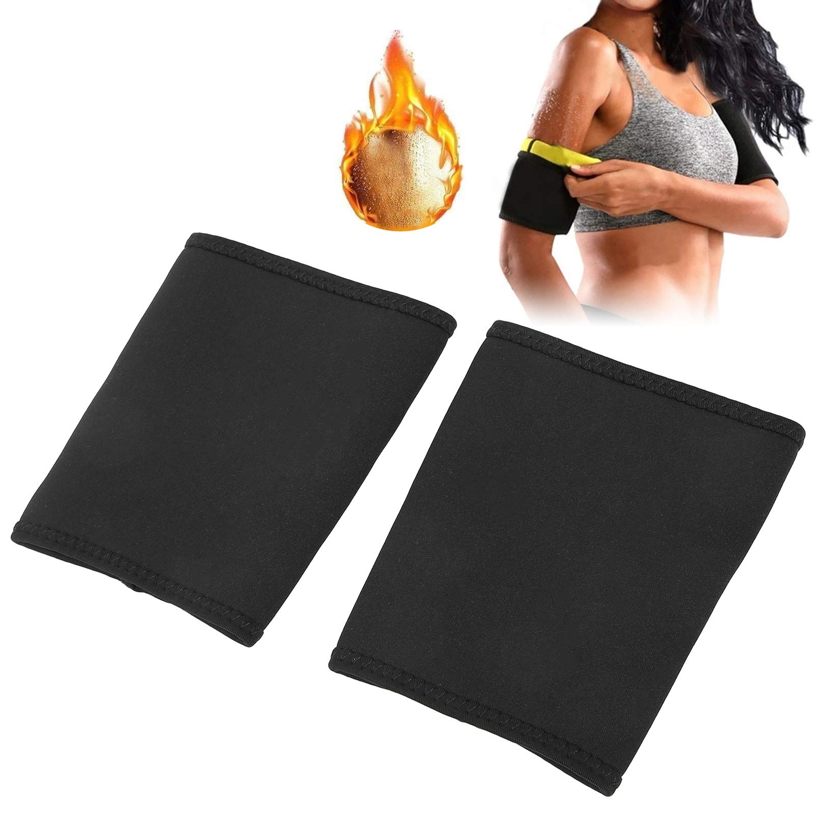 Zyyini 2Pcs Slimme Arm Sleeve, Elastic Compression Slimming Arm Wraps Neoprene Shaping Trainer Brace (M-M.)