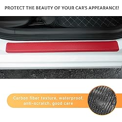 Yourkar 4 PCS Car Door Sill Protector, 4D Carbon